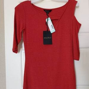Goldray Garima Asymmetrical Cold Shoulder Top